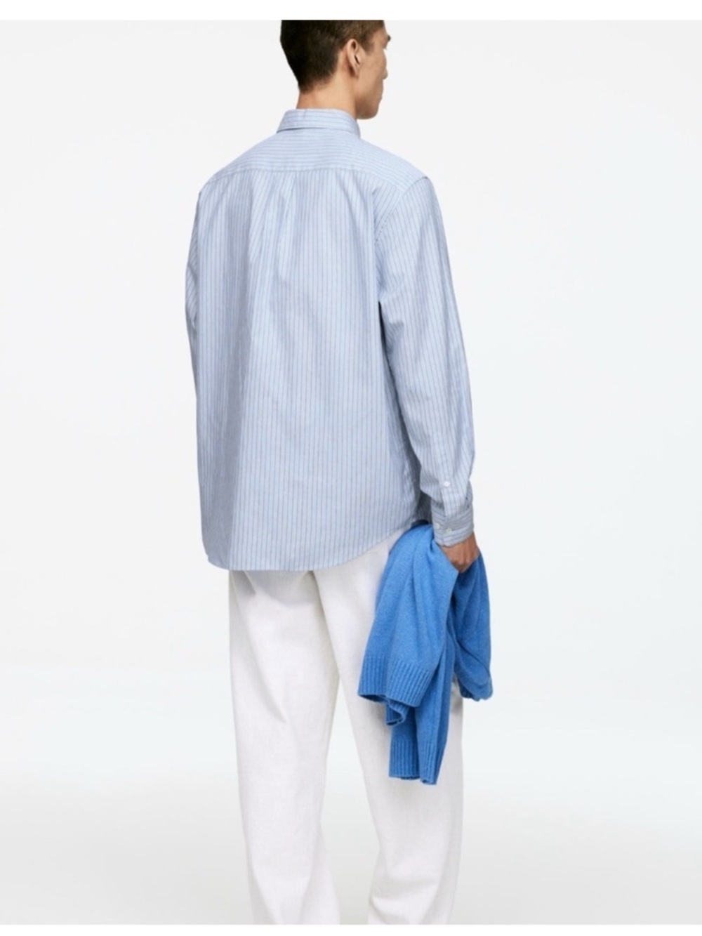 Classic Light Blue Striped Button-Down Shirt for Men - Picture 3 of 11
